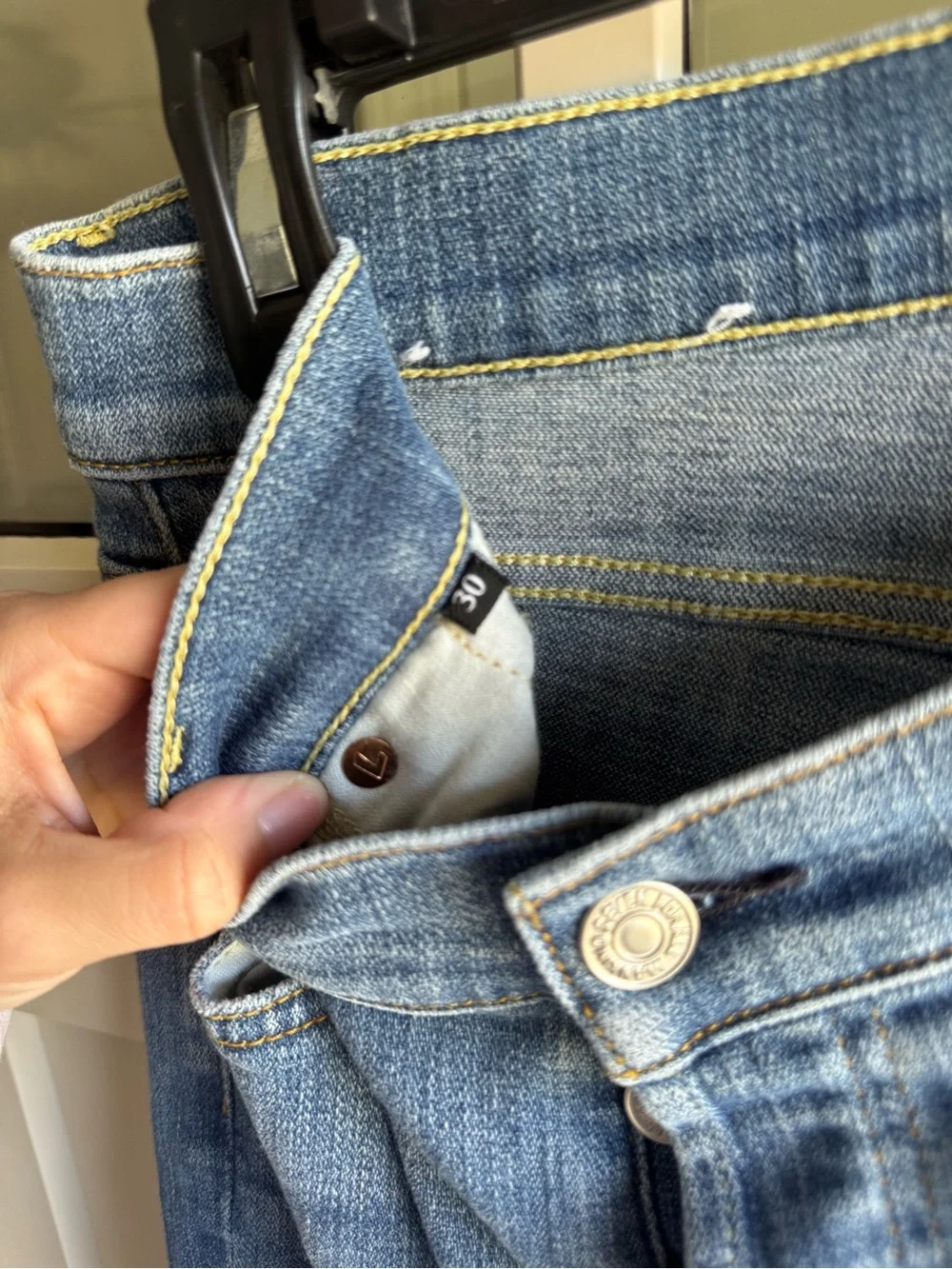 7 For All Mankind Light Blue Straight Leg Jeans